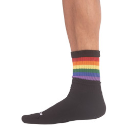 Barcode Berlin Chaussettes HALF SOCKS Rainbow Noire